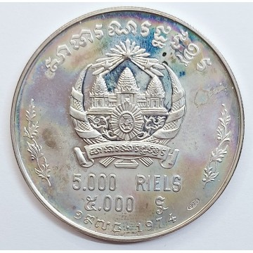 Cambogia Khmer 5000 riels...