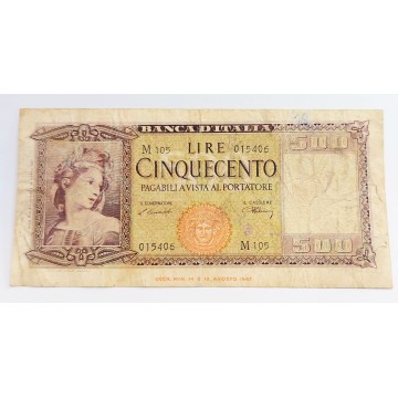 500 lire 1947 Italia Ornata...