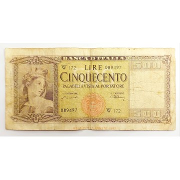 Italia 500 lire ornato 1947...