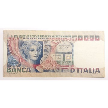 Italia 50000 lire volto...