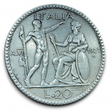 Regno d'Italia 20 lire 1927...